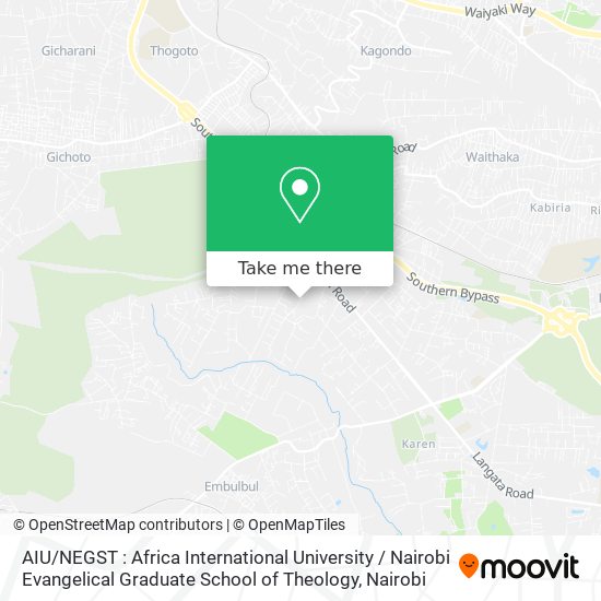 AIU / NEGST : Africa International University / Nairobi Evangelical Graduate School of Theology map