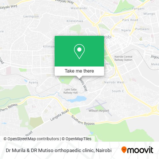 Dr Murila & DR Mutiso orthopaedic clinic map