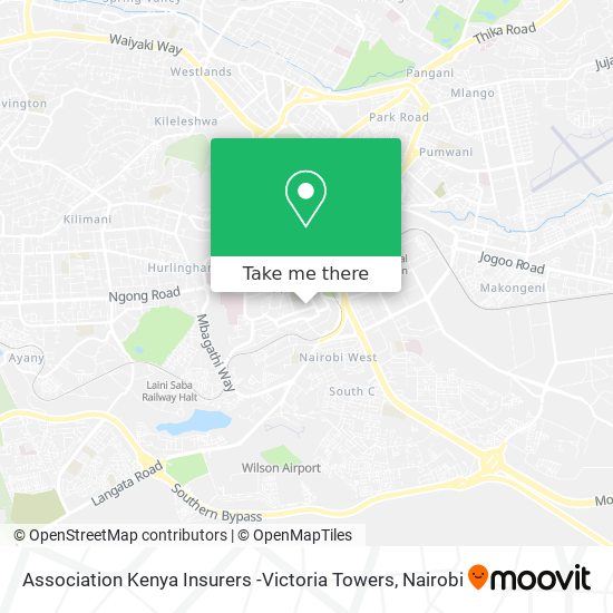 Association Kenya Insurers -Victoria Towers map
