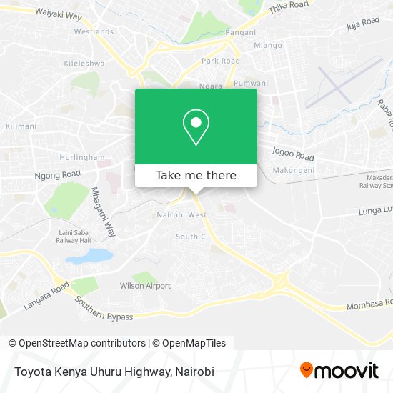 Toyota Kenya Uhuru Highway map