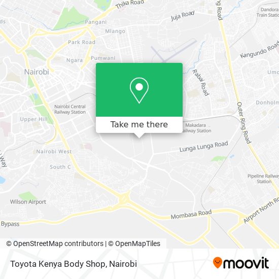 Toyota Kenya Body Shop map