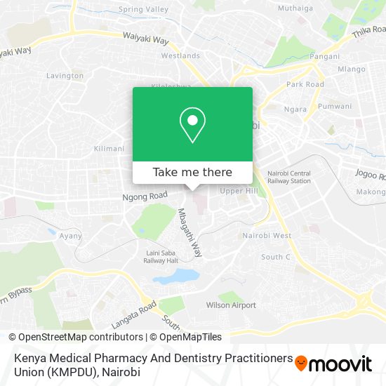 Kenya Medical Pharmacy And Dentistry Practitioners Union (KMPDU) map