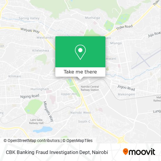 CBK Banking Fraud Investigation Dept map