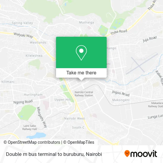 Double m bus terminal to buruburu map