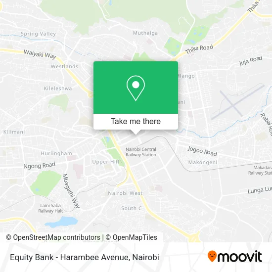 Equity Bank - Harambee Avenue map