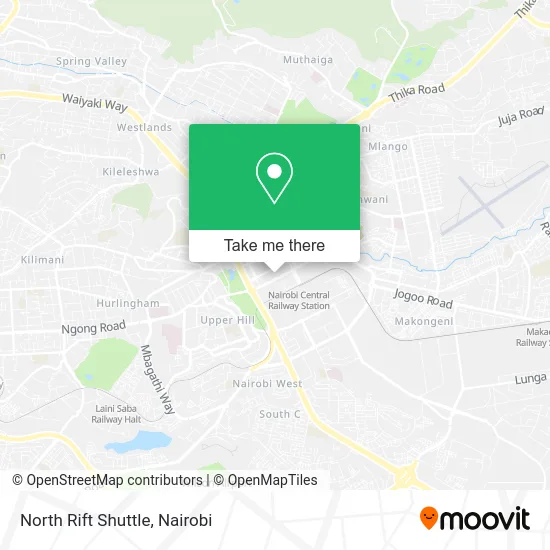 North Rift Shuttle map