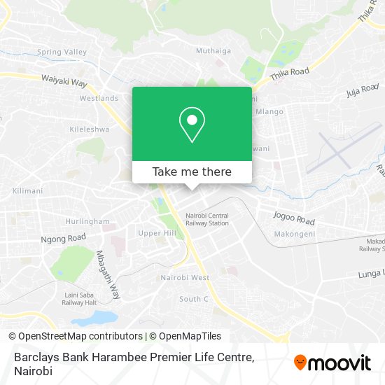 Barclays Bank Harambee Premier Life Centre map