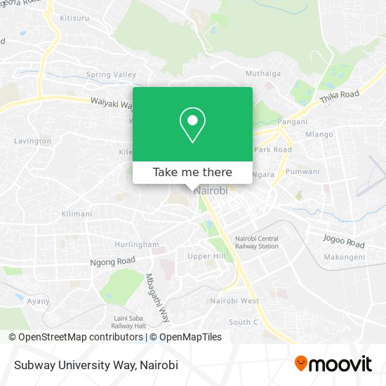 Subway University Way map