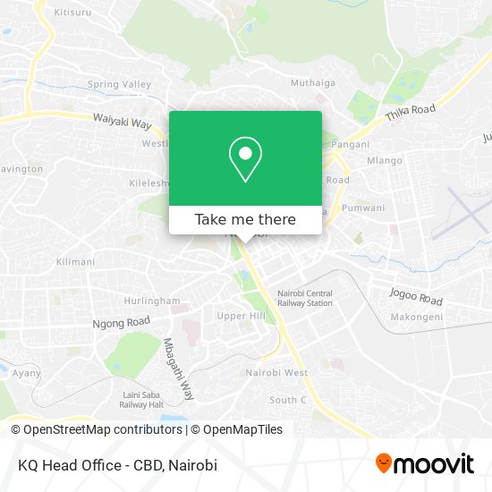 KQ Head Office - CBD map