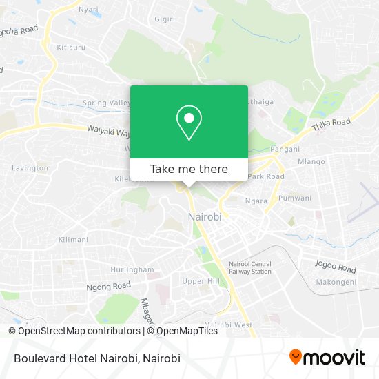 Boulevard Hotel Nairobi map