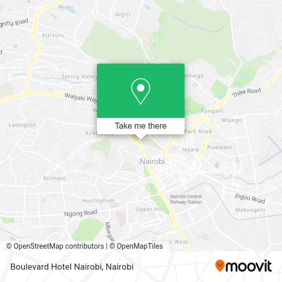 Boulevard Hotel Nairobi map