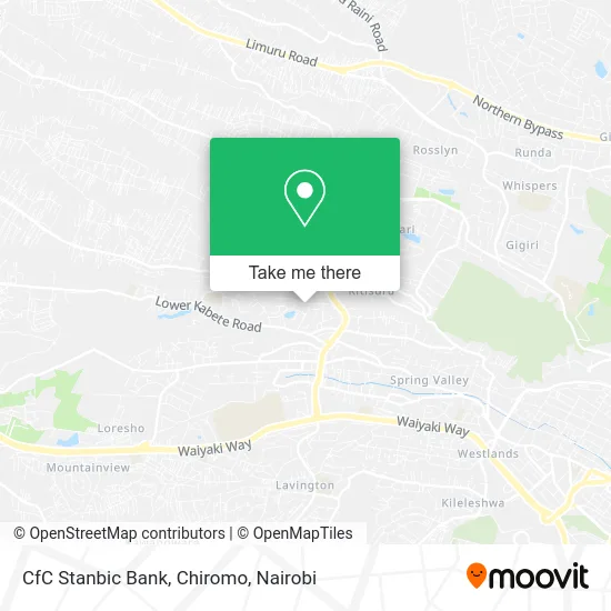 CfC Stanbic Bank, Chiromo map