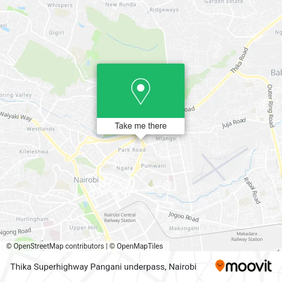 Thika Superhighway Pangani underpass map