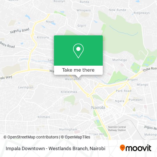 Impala Downtown - Westlands Branch map