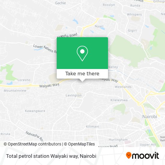 Total petrol station Waiyaki way map