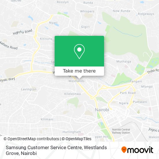 Samsung Customer Service Centre, Westlands Grove map