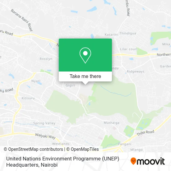 United Nations Environment Programme (UNEP) Headquarters map