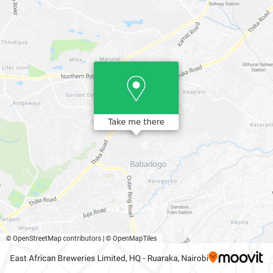 East African Breweries Limited, HQ - Ruaraka map