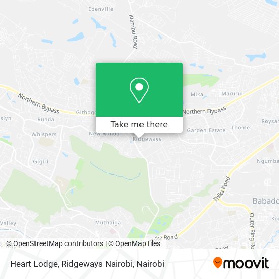 Heart Lodge, Ridgeways Nairobi map