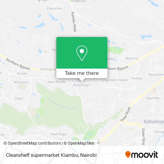 Cleanshelf supermarket Kiambu map