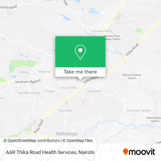 AAR Thika Road Health Services map