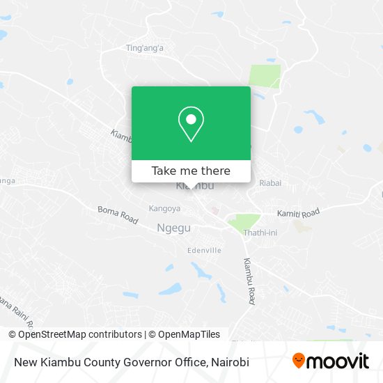 New Kiambu County Governor Office map