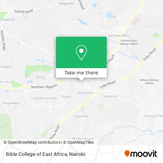 Bible College of East Africa map