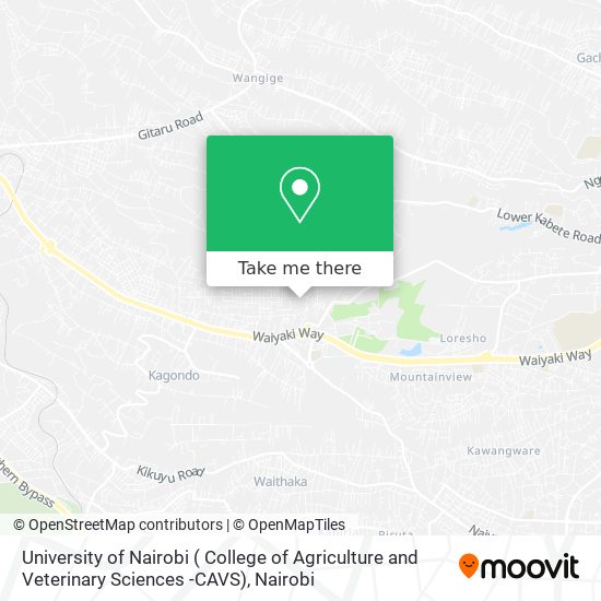 University of Nairobi ( College of Agriculture and Veterinary Sciences -CAVS) map