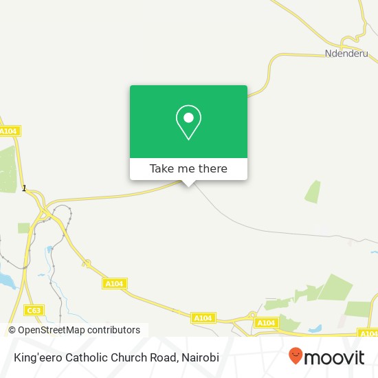 King'eero Catholic Church Road map