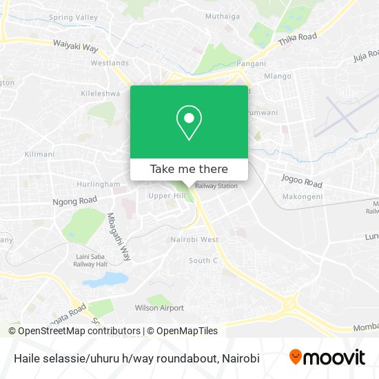 Haile selassie / uhuru h / way roundabout map