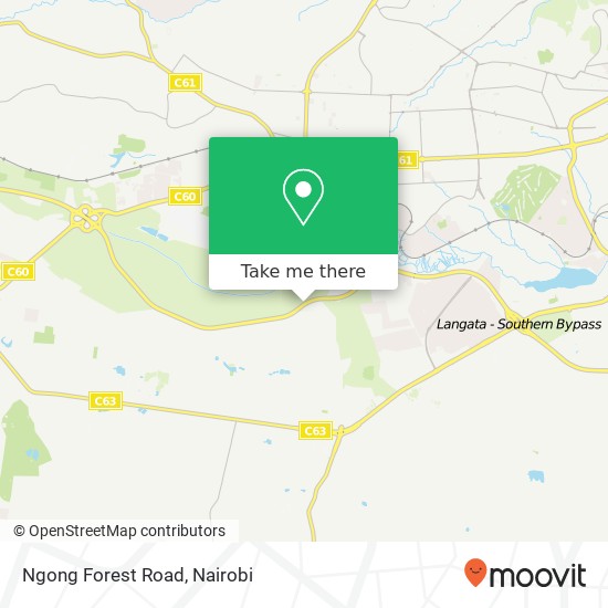 Ngong Forest Road map