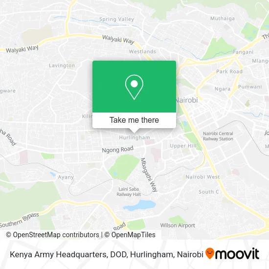 Kenya Army Headquarters, DOD, Hurlingham map