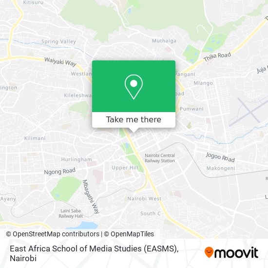 East Africa School of Media Studies (EASMS) map