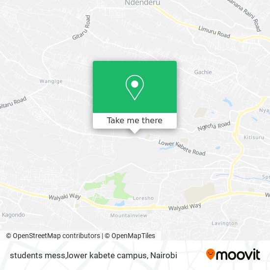 students mess,lower kabete campus map