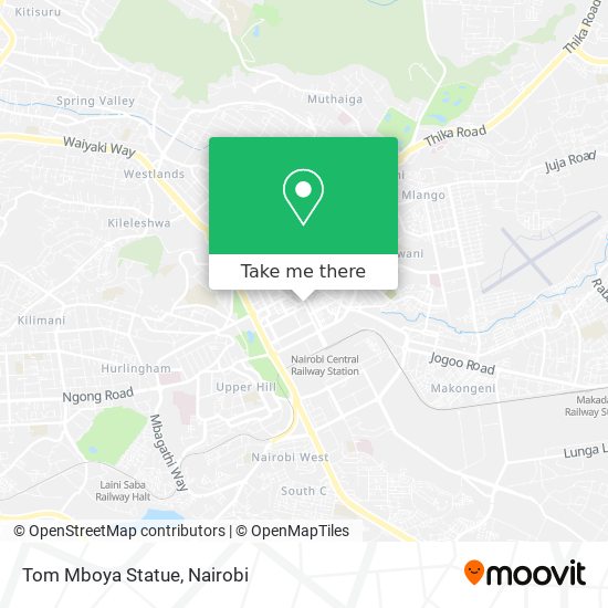 Tom Mboya Statue map