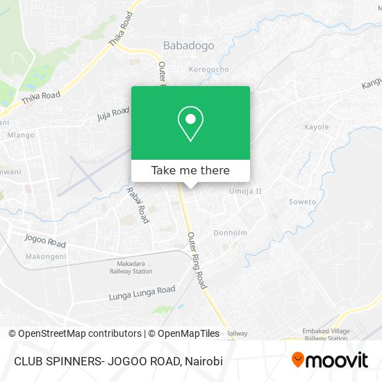 CLUB SPINNERS- JOGOO ROAD map