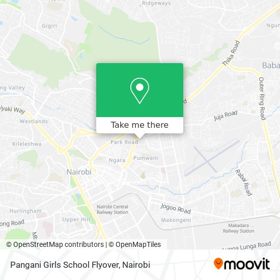 Pangani Girls School Flyover map
