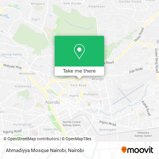 Ahmadiyya Mosque Nairobi map