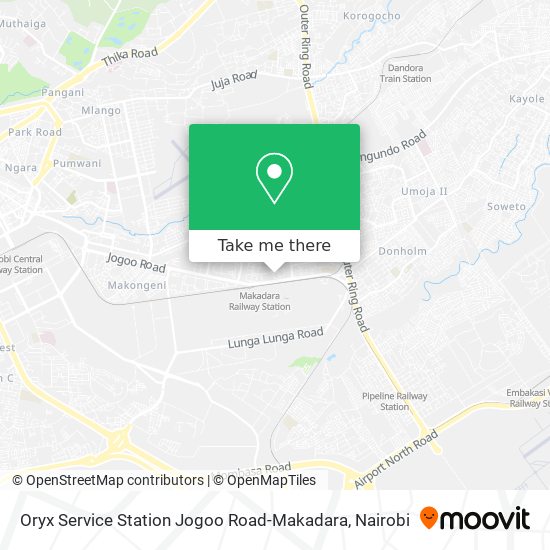 Oryx Service Station Jogoo Road-Makadara map