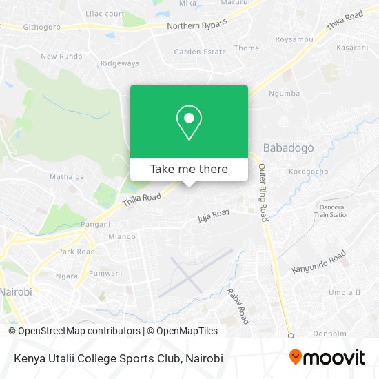 Kenya Utalii College Sports Club map