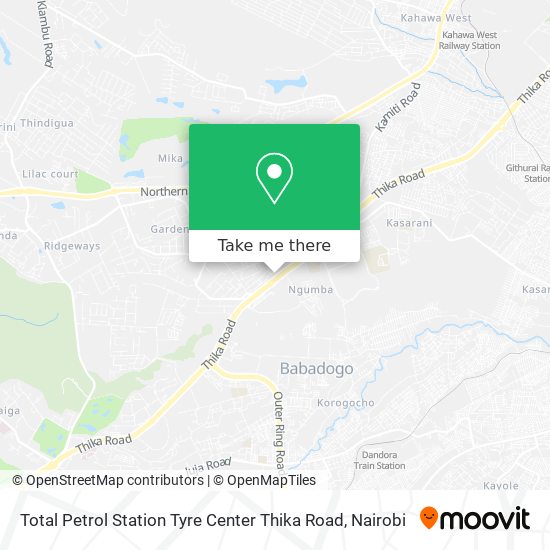 Total Petrol Station Tyre Center Thika Road map