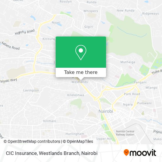 CIC Insurance, Westlands Branch map