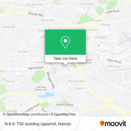 N.B.K- TSC building Upperhill map