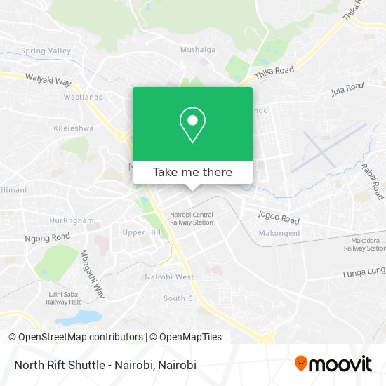 North Rift Shuttle - Nairobi map