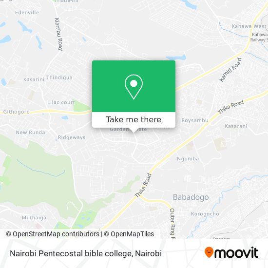 Nairobi Pentecostal bible college map