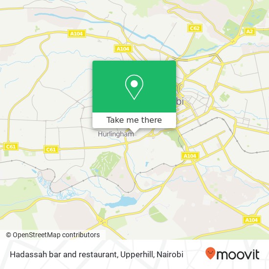 Hadassah bar and restaurant, Upperhill map