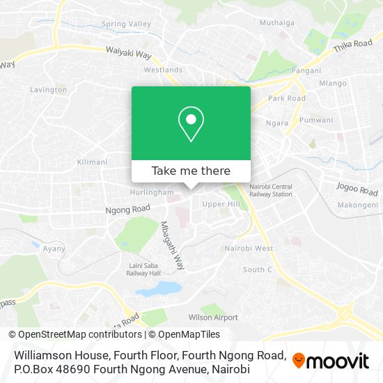 Williamson House, Fourth Floor, Fourth Ngong Road, P.O.Box 48690 Fourth Ngong Avenue map
