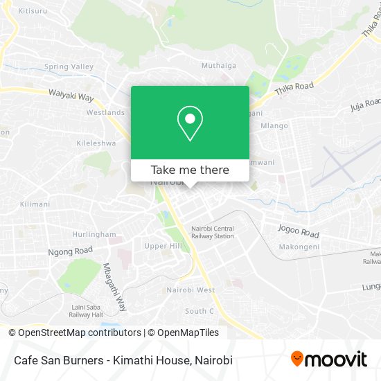 Cafe San Burners - Kimathi House map