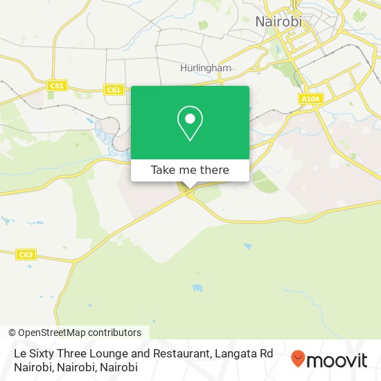 Le Sixty Three Lounge and Restaurant, Langata Rd Nairobi, Nairobi map
