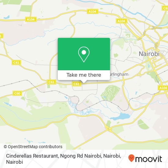 Cinderellas Restaurant, Ngong Rd Nairobi, Nairobi map